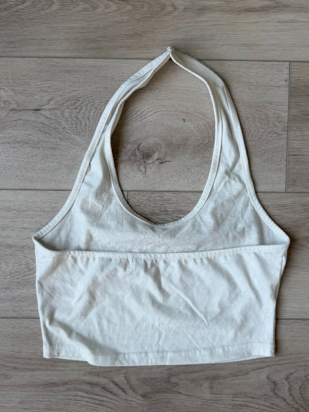 White Open Back Crop Top / Halter Style Top Size Small Used Fair - Picture 2 of 3